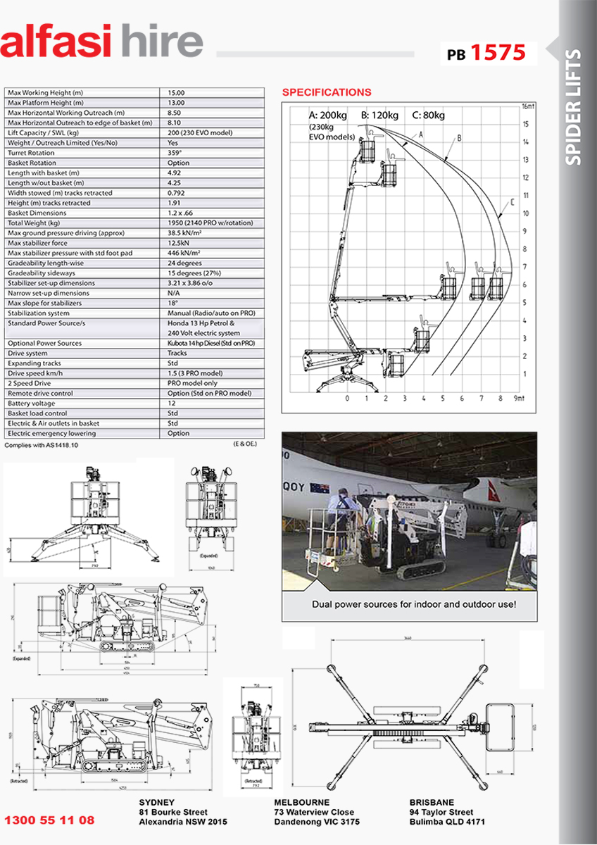 42' TRACK MOUNTED BOOM - PB 1575