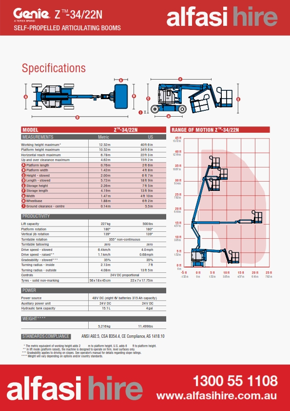 34 Electric Knuckle Boom Specification