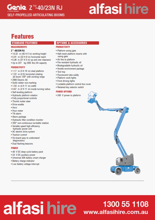 40 Electric Knuckle Boom Features