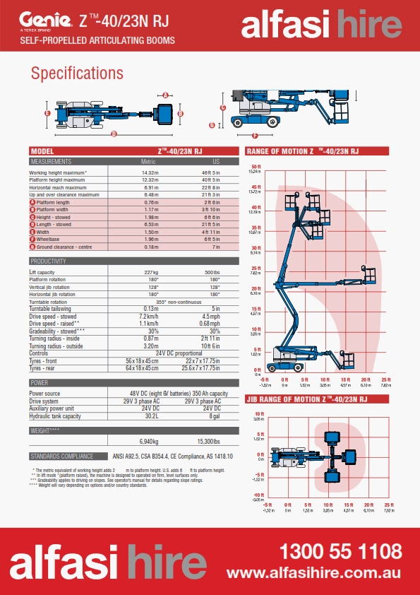 40 Electric Knuckle Boom Specification