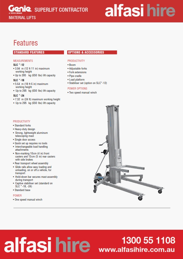 20 Duct Lifters Features