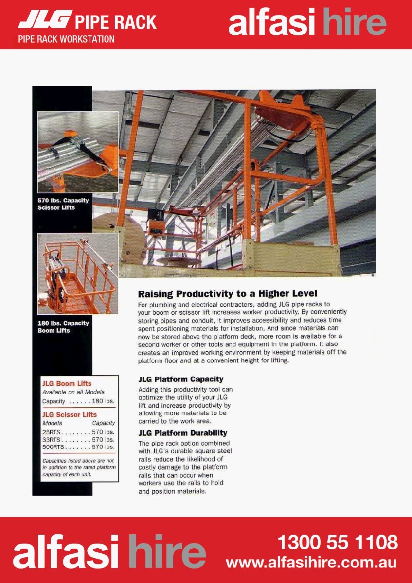 JLG Pipe Rack Features