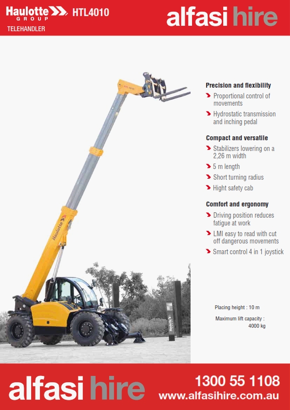 40T 10M Telehanders features