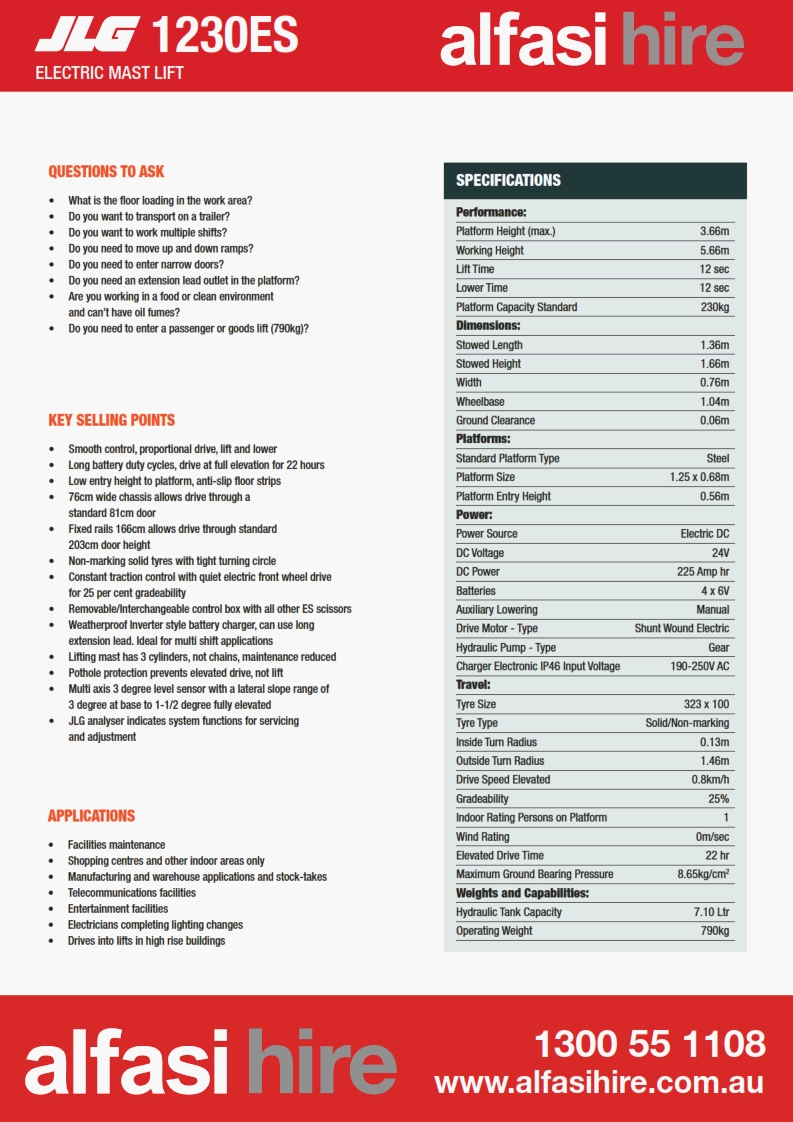 12 Vertical Lift Specification